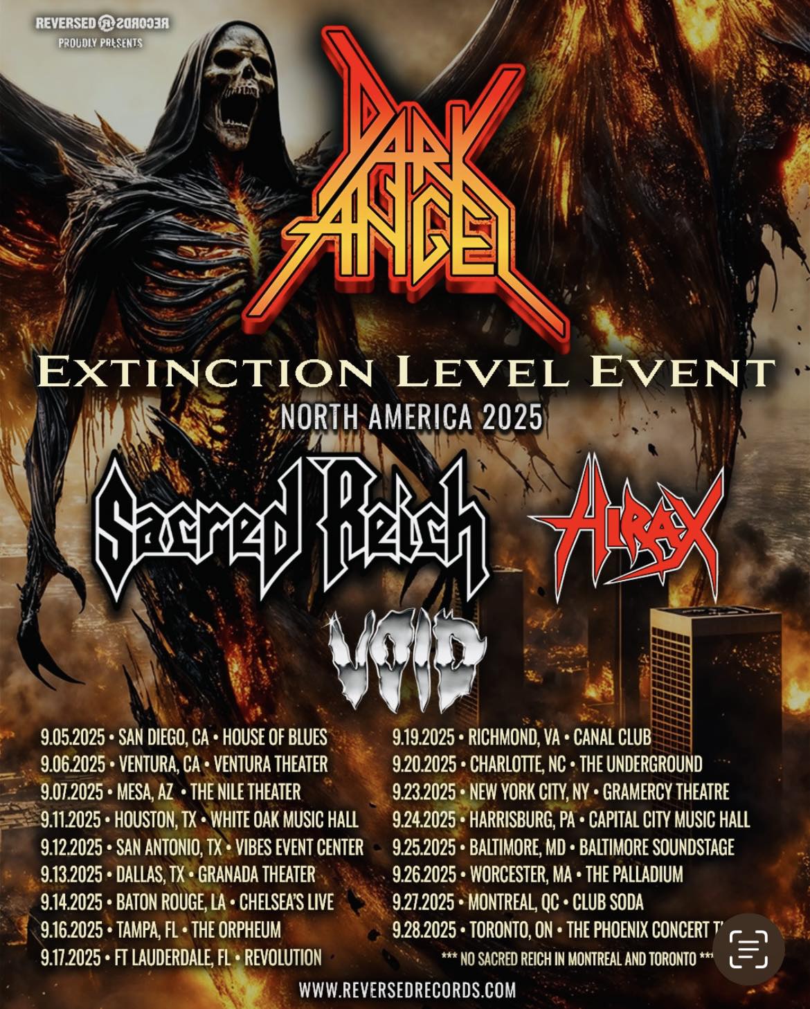 Hirax Extinction Level Event Tour Poster 2025
